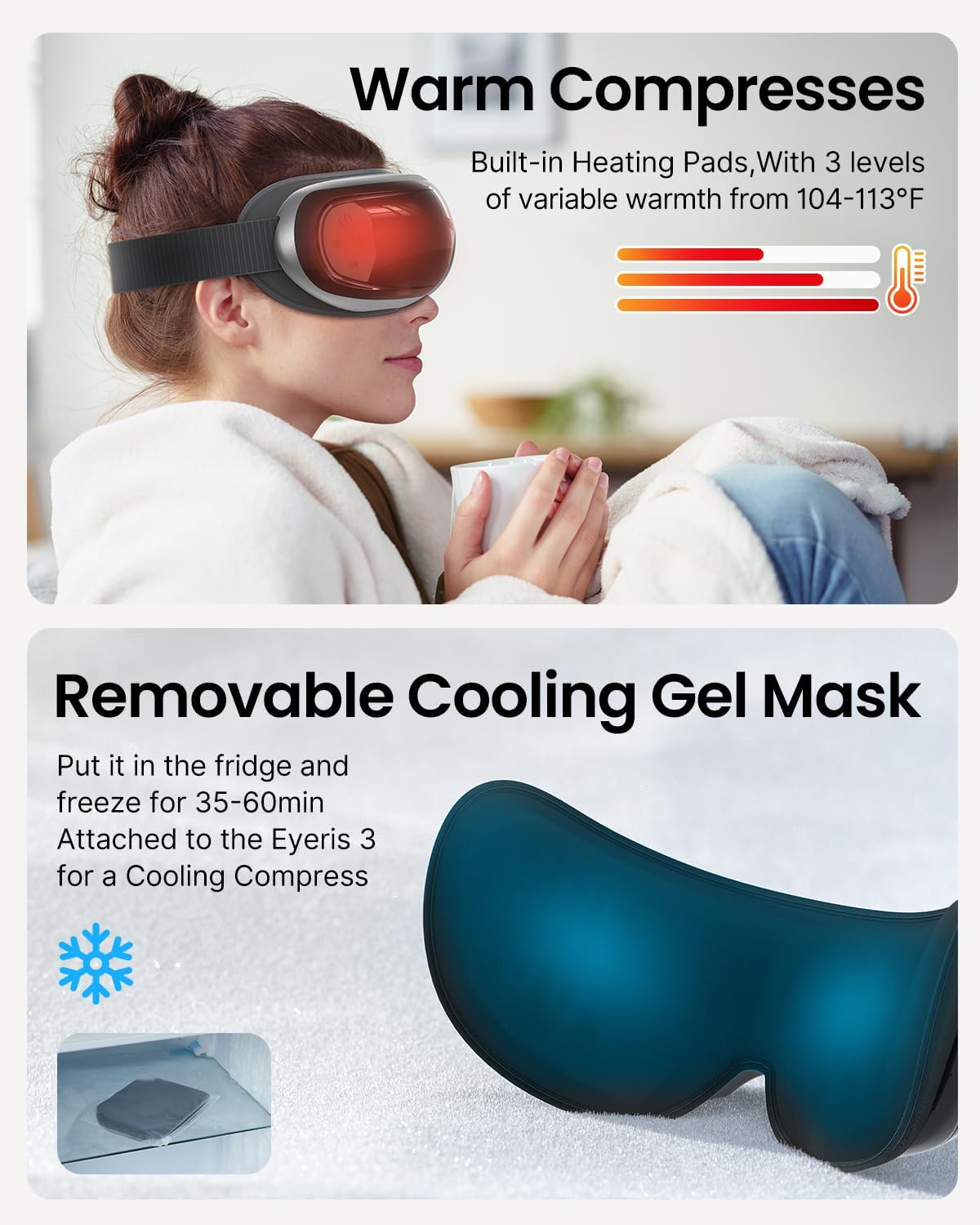 OCULUX Eye Mask 3 Hands-free Headache and Migrane Relief